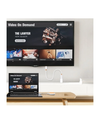 j5 create Nadajnik i odbiornik audio/video bezprzewodowy j5create ScreenCast USB-C Wireless Display HDMI Extender; kolor biały JVAW62-N