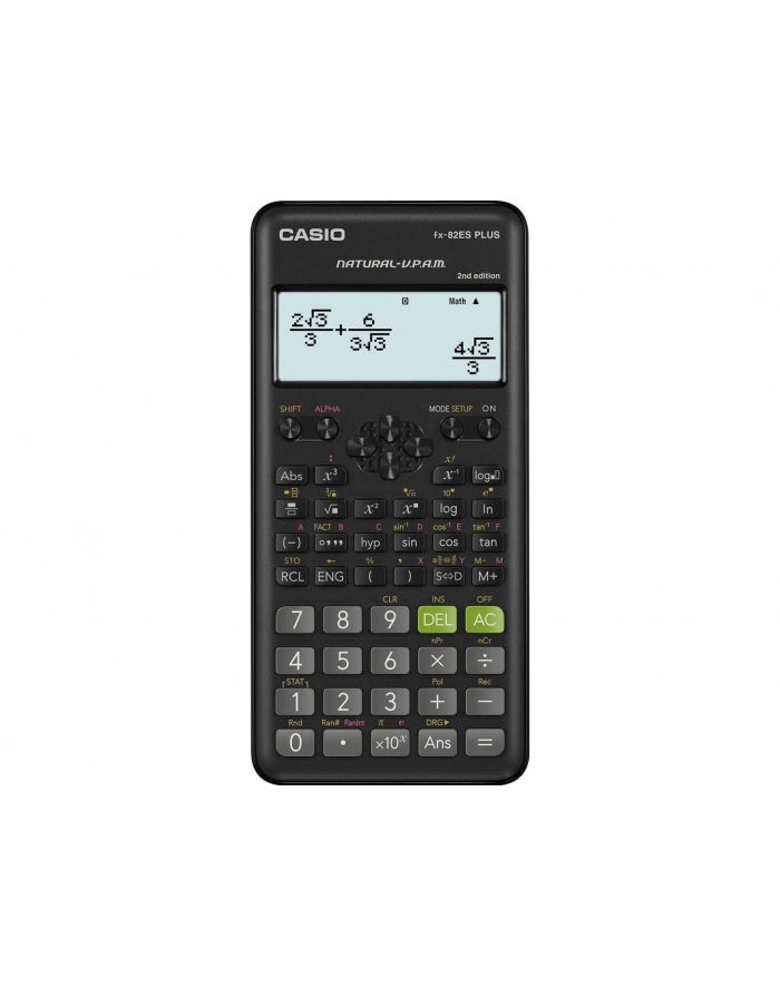 CASIO KALKULATOR NAUKOWY FX-82ESPLUS-2, 252 FUNKCJE, 77X162MM, CZARNY, BOX główny