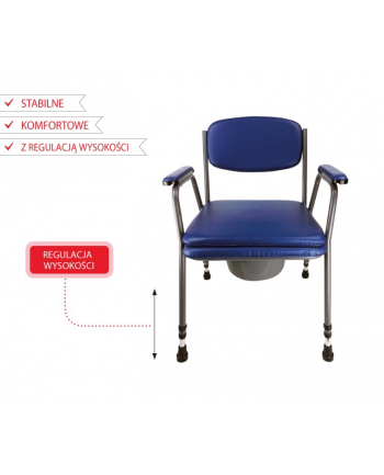 armedical Krzesło toaletowe tapicerowane z regulacją wysokości