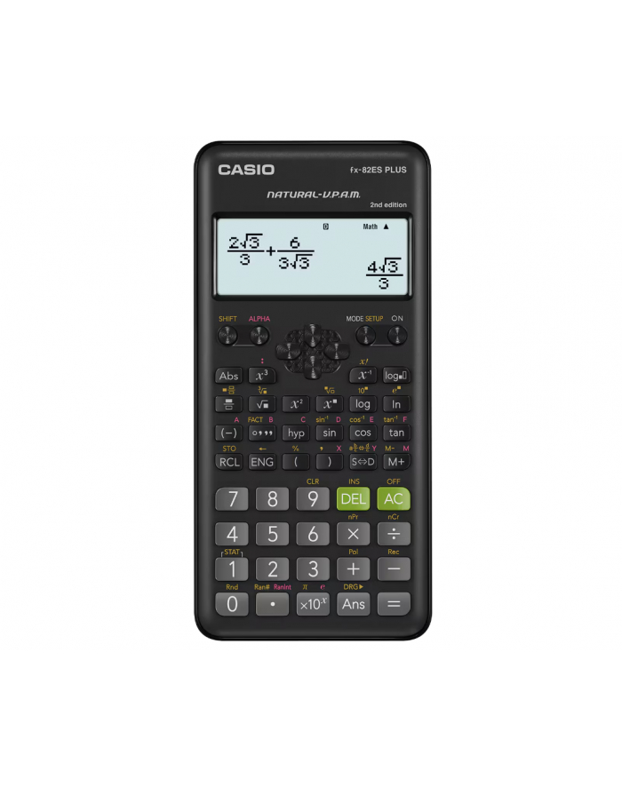 CASIO KALKULATOR NAUKOWY FX-82ESPLUS-2, 252 FUNKCJE, 77X162MM, CZARNY, BOX główny
