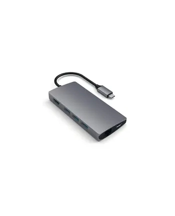 Satechi Multiport Ethernet V2 Hub Ucb-C / Ethernet/3Xusb 3.0/Hdmi/Usb-C (Pd)/Sd/Microsd Space Gray (STTCMA2M)