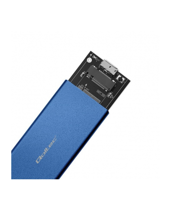 qoltec Obudowa | kieszeń na dysk M.2 SSD | SATA | NGFF | USB 3.0 | Superspeed 5Gb/s | 2TB | Niebieska