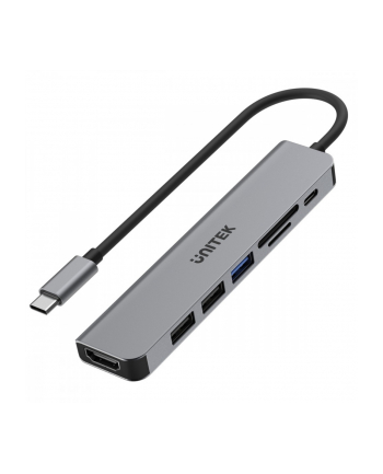unitek HUB USB-C 7w1 Aluminium PD 100W , 5 Gbps , HDMI 4K nr 2
