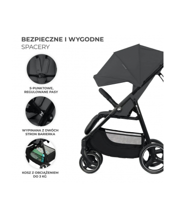 kinderkraft Wózek spacerowy TRIG 3 GRANITE GREY