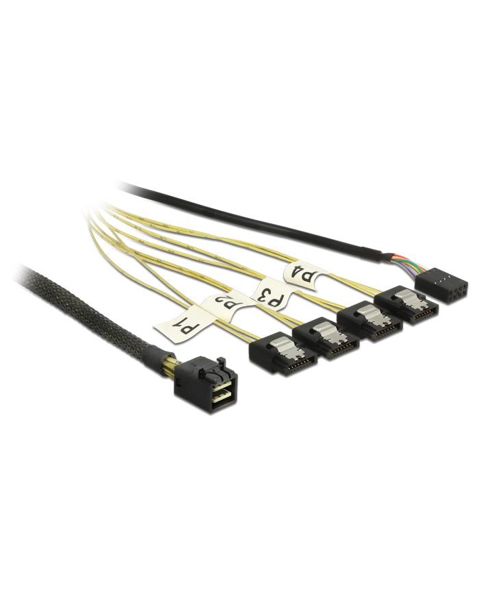 DELOCK DELOCK KABEL MINI SAS HD SFF-8643 > 4 X SATA 7 PIN REVERSE + SIDEBAND 0,5 M  () główny