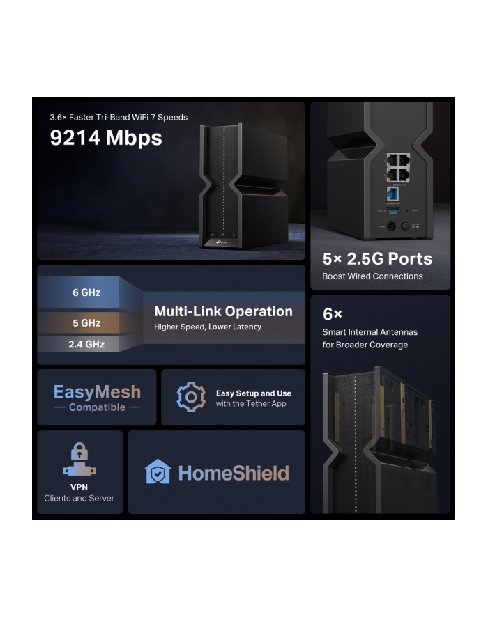 Tp-Link Archer BE550 EasyMesh WiFi7 (ARCHERBE550) główny