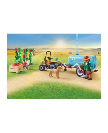PLAYMOBIL 71442 Country tractor with trailer and water tank, construction toy