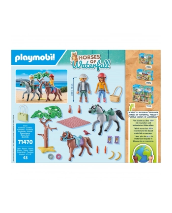 PLAYMOBIL 71470 Horses of Waterfall Starter Pack Riding trip to the beach with Amelia and Ben, construction toy