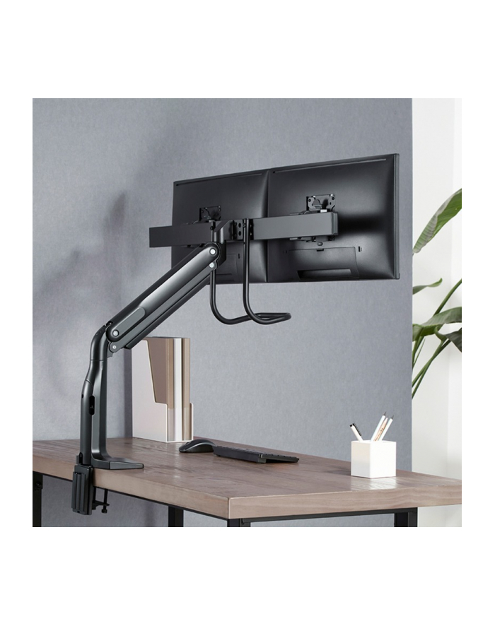 HAGOR gas lift arm dual, monitor holder (Kolor: CZARNY) główny