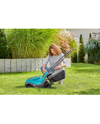 GARD-ENA Cordless Lawnmower PowerMax 30/18V P4A Ready-To-Use Set, 18V (Kolor: CZARNY/turquoise, Li-Ion battery 4.0Ah, POWER FOR ALL ALLIANCE)