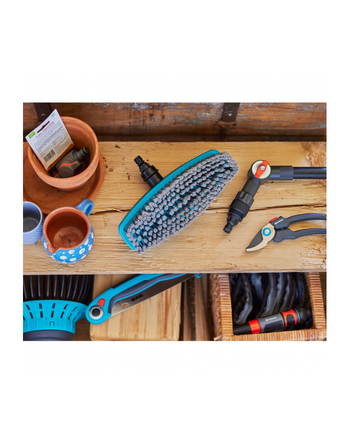 GARD-ENA Cleansystem soft handle brush, washing brush (grey/turquoise, all-round soft plastic strip) główny