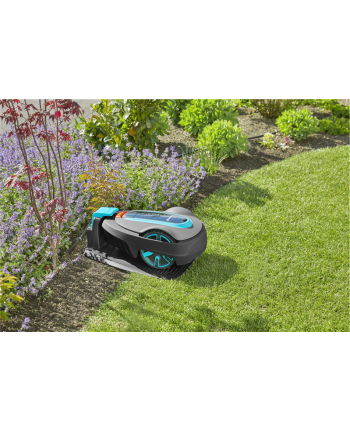 GARD-ENA robotic lawnmower smart SILENO city 400m? set (grey/turquoise, Li-ion battery 2.0Ah, with smart gateway, LONA technology)