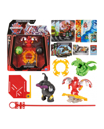 spinmaster Spin Master Bakugan 2023 Starter Pack with 3 Bakugan, skill game (incl. 1 Special Attack Dragonoid, 2 Core Balls (Nillious and Hammerhead))