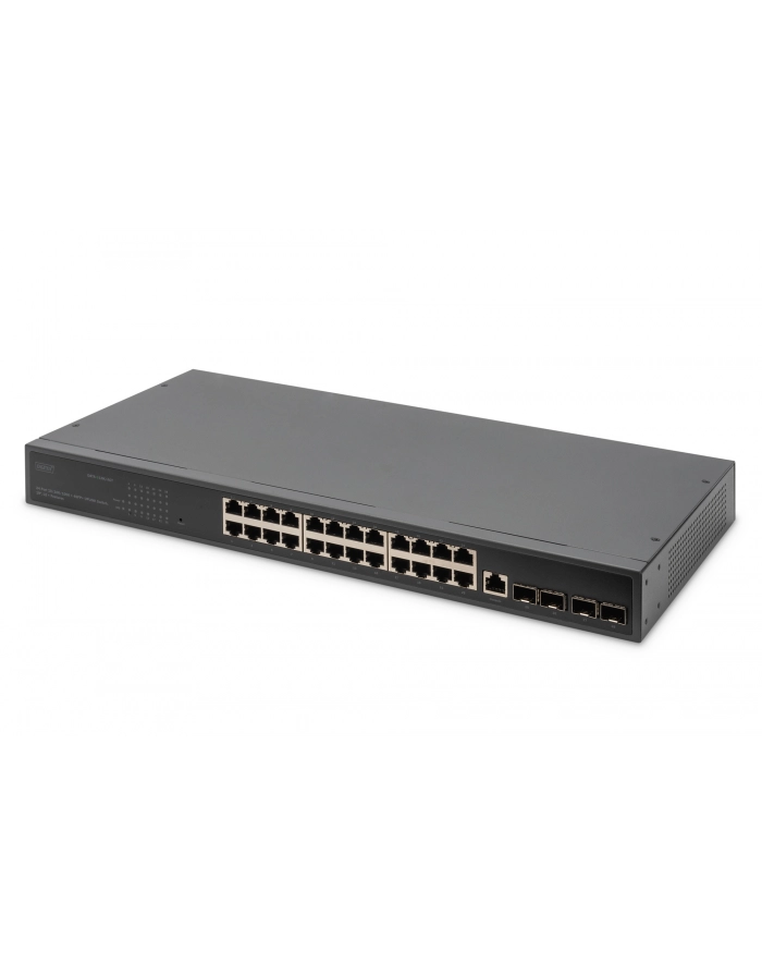 Digitus Przełącznik Sieciowy 24 Porty 10 100 1000 + 4Sfp+ Uplink Do 19 Calowych Szaf Serwerowych Funkcjonalność L2+ (DN80223) główny