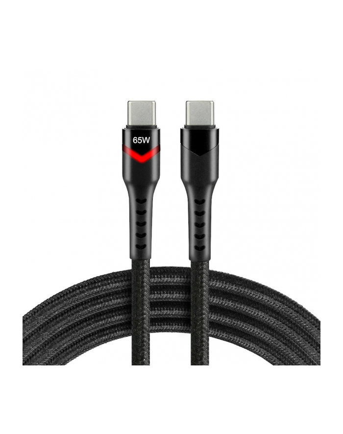 Kabel przewód USB-C PD RGB LED 1m everActive CBB-1PDR Power Delivery 3A z obsługą szybkiego ładowania 60W główny