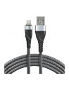 Kabel przewód pleciony USB - Lightning / iPhone everActive CBB-2IG 200cm z obsługą szybkiego ładowania do 2,4A szary - nr 1