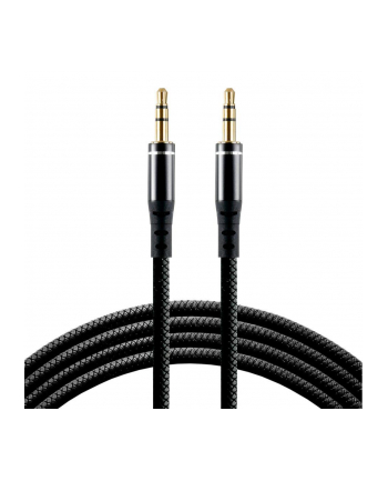 Kabel przewód silikonowy audio AUX wtyk - wtyk jack 3.5 mm stereo 100cm everActive CBS-1JB czarny