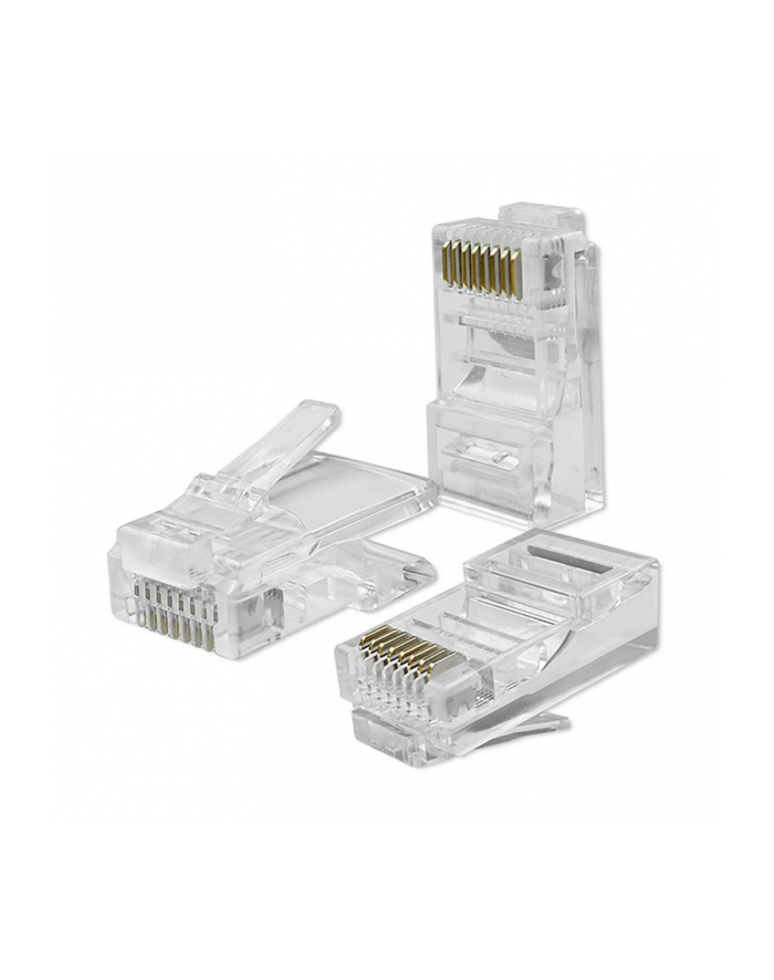 Wtyk QOLTEC przelotowy złącze RJ45 | CAT5e | UTP | Pass Through | Pozłacane styki | 10 sztuk główny