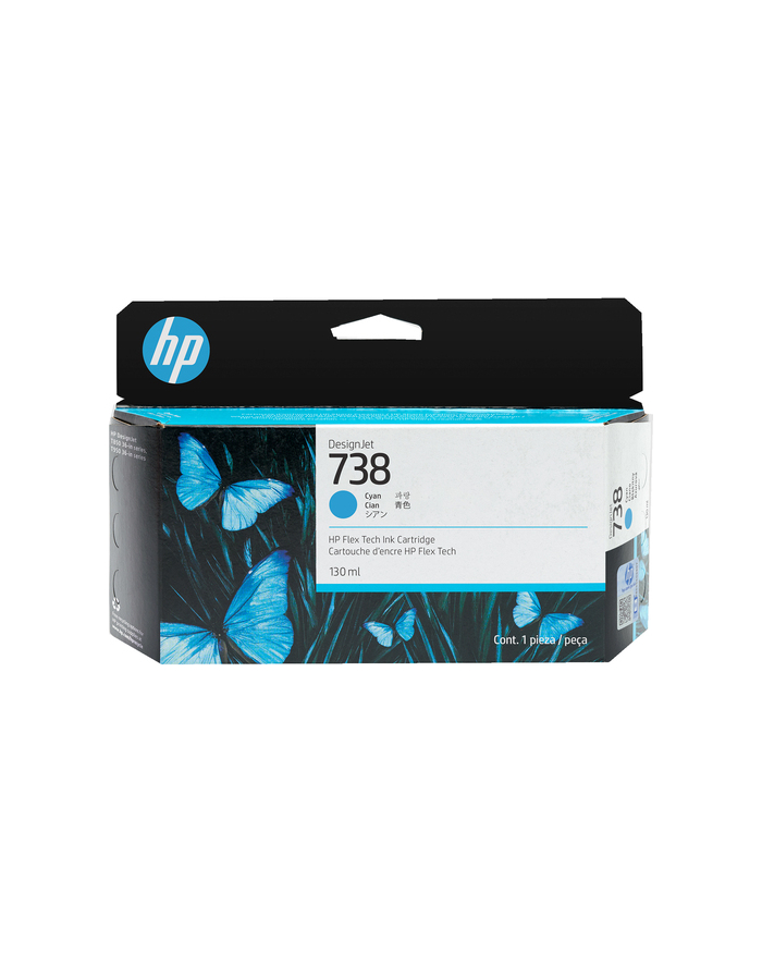 HP INC Atrament HP Ink/HP 738 130-ml Cyan DesignJet Ink główny