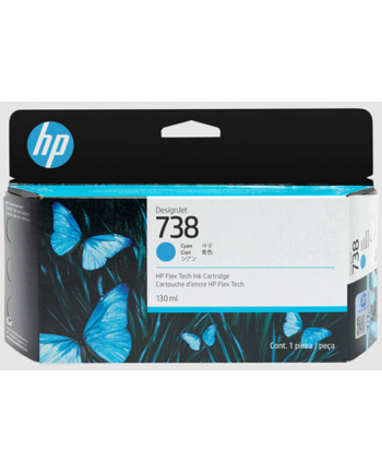 HP INC Atrament HP Ink/HP 738 130-ml Cyan DesignJet Ink