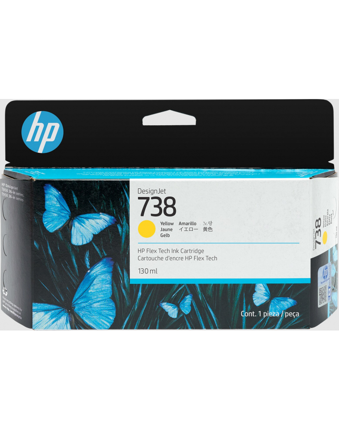 HP INC Atrament HP Ink/HP 738 130-ml YLW DesignJet Ink główny