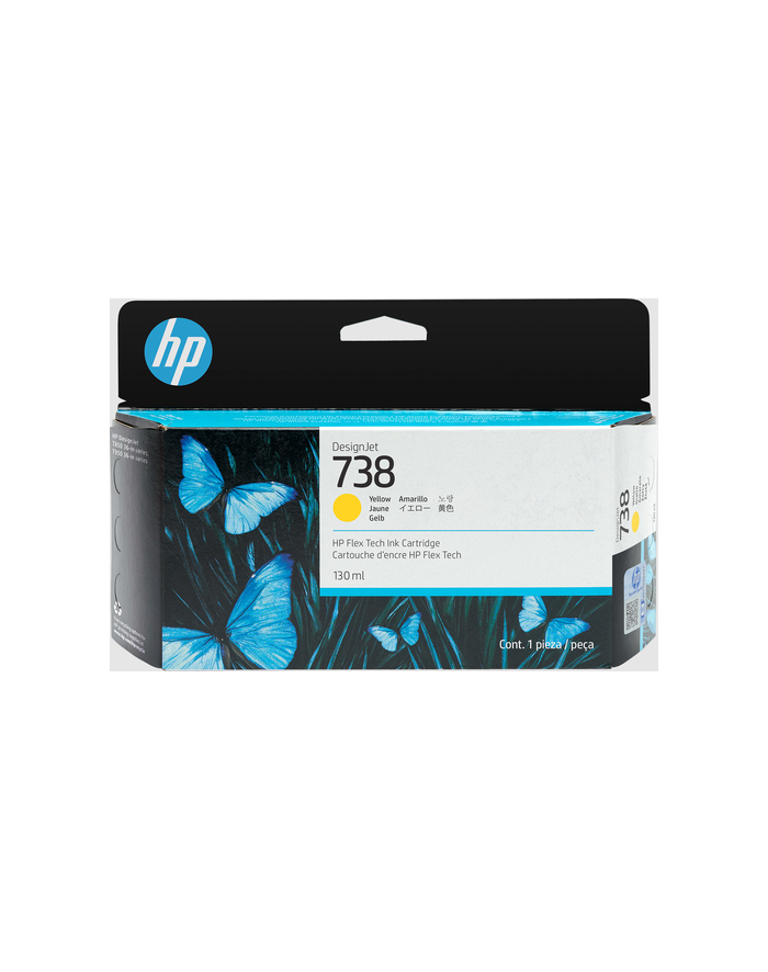 HP INC Atrament HP Ink/HP 738 130-ml YLW DesignJet Ink główny