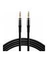 Kabel przewód silikonowy audio AUX wtyk - wtyk jack 3.5 mm stereo 100cm everActive CBS-1JB czarny - nr 1