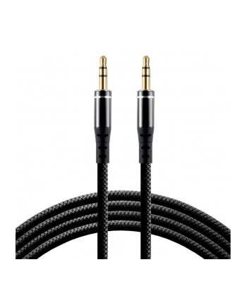 Kabel przewód silikonowy audio AUX wtyk - wtyk jack 3.5 mm stereo 100cm everActive CBS-1JB czarny