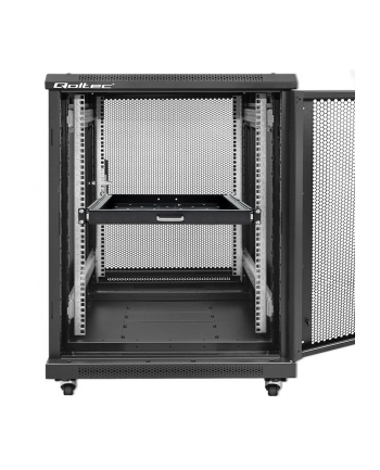 Półka Qoltec do szafy RACK z uchwytem | 600*600 | Wysuwana | Czarna nr 1