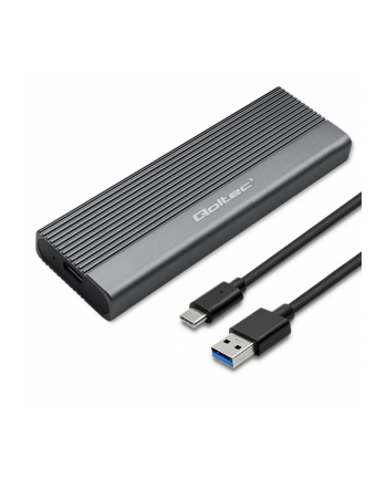 qoltec Obudowa | kieszeń na dysk SSD M.2 | SATA | NGFF | USB-C | Super  speed 6Gb/s | 2TB | Szara