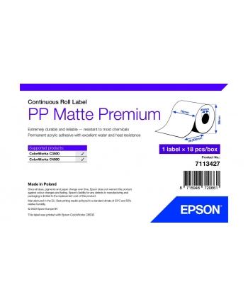 Epson Pp Matte Label Premium, Cont. Rolka, 76Mm X 29Mm (7113427) nr 2