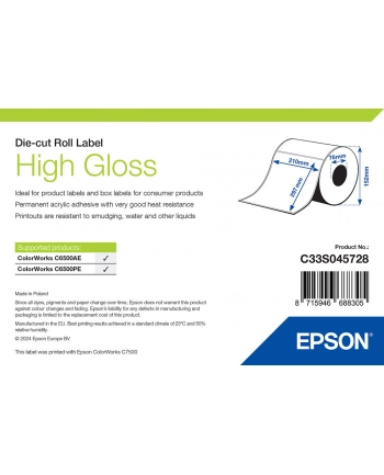 Epson High Gloss Label - Die-Cut Roll: 210mm x 297mm, 194 labels C33S045728 nr 2