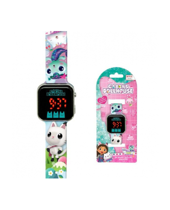 Zegarek LED z kalendarzem Koci Domek Gabi. Gabby's Dollhouse GD00077 Kids Euroswan nr 1