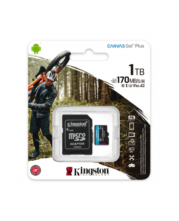 KINGSTON 1TB microSDXC Canvas Go Plus 170R A2 U3 V30 Card + ADP