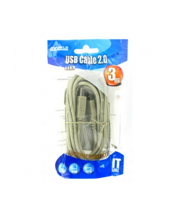 Kabel USB 2.0 typu A/B M/M 3.0m retail