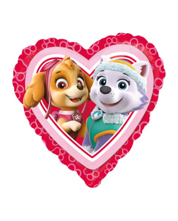 amscan STANDARD '';PAW PATROL LOVE - GIRL''; BALON FOLIOWY  SERCE S60 ZAPAKOWANY 43 CM