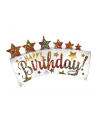 amscan SUPERSHAPE HAPPY BIRTHDAY GLITTER BANNER BALON FOLIOWY P35 SPAKOWANY - nr 1