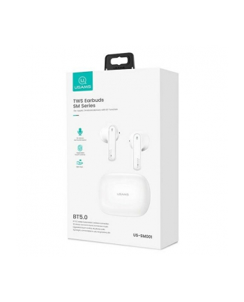 usams Słuchawki Bluetooth TWS 5.0 SM Series białe BHUSM01