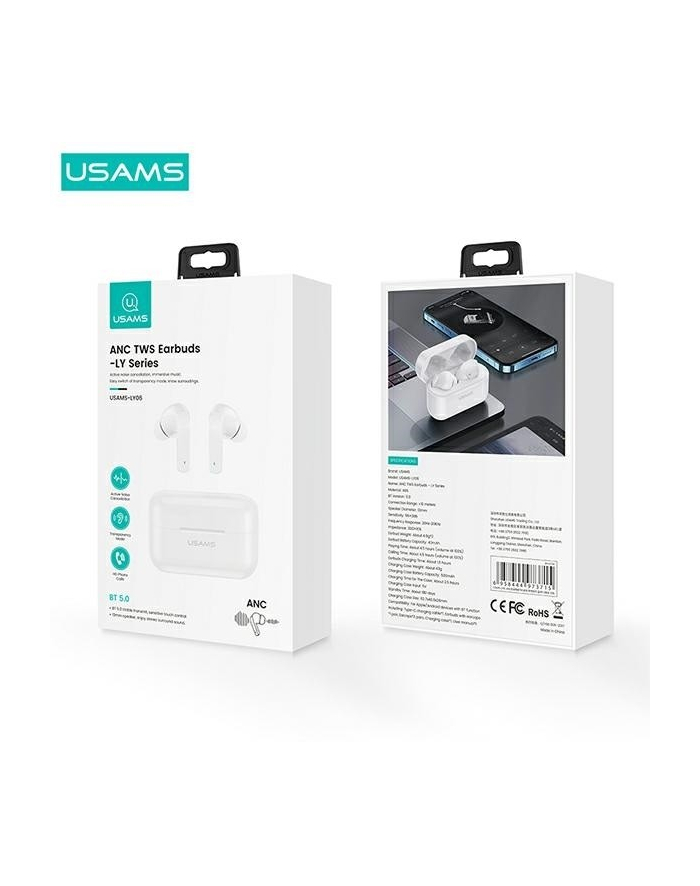 usams Słuchawki Bluetooth TWS 5.0 ANC LY Series białe BHULY06 główny