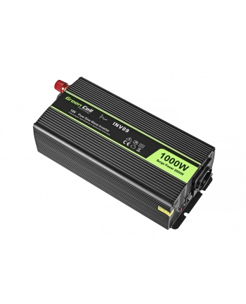PRZETWORNICA NAPIĘCIA INWERTER Green Cell 12V -'gt; 230V 1000W/2000W CZYSTA SINUSOIDA INV09 nr 1