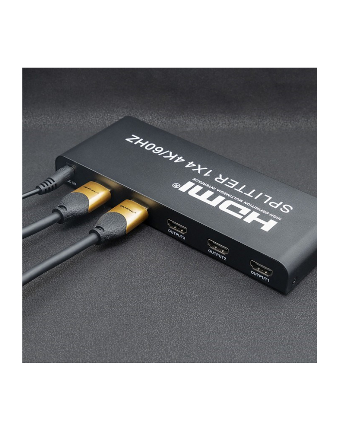 qoltec Aktywny rozdzielacz Splitter 4 x HDMI 4K x 2K | 6Gb/s | 60Hz główny