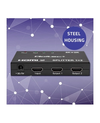 qoltec Aktywny rozdzielacz Splitter 2 x HDMI 4K x 2K | 3.4Gb/s nr 2