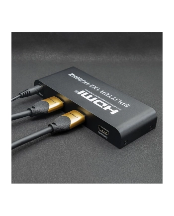 qoltec Aktywny rozdzielacz Splitter 2 x HDMI 4K x 2K | 6Gb/s | 60Hz nr 1