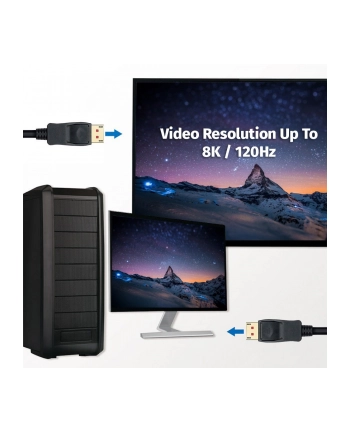 TECHLY Kabel DisplayPort 1.4 8K 60Hz 5m Czarny DP-DP M/M nr 2
