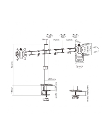 DISPLAY ACC MOUNTING ARM/17-32''; MA-D2-01 GEMBIRD