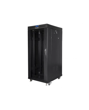 Szafa instalacyjna stojąca 19'' 27U 800x1200 Drzwi Szklane czarna Lanberg (flat pack) LCD nr 1