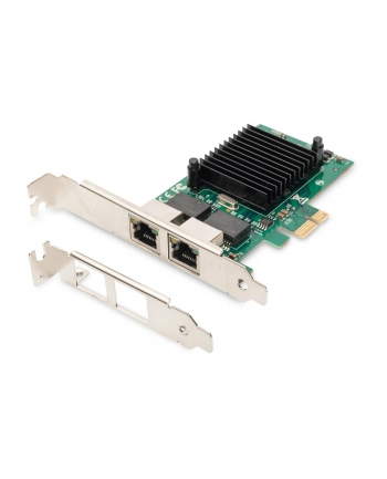 digitus Karta sieciowa przewodowa PCI Express 2x RJ45 Gigabit 10/100/1000Mbps Low Profile