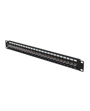 Patch panel Lanberg 24 Port 1U 19'' Gniazdo Typ F Beczka Czarny