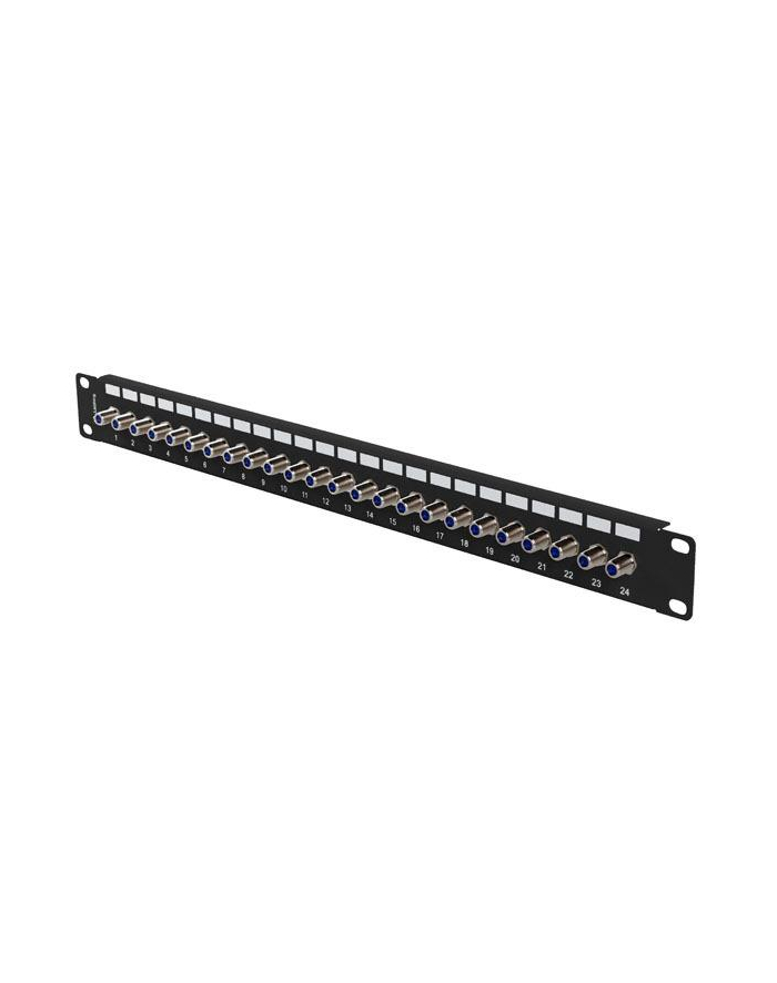 Patch panel Lanberg 24 Port 1U 19'' Gniazdo Typ F Beczka Czarny główny