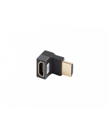 lanberg Adapter HDMI(M)-HDMI(F) 8K kątowy góra aluminium srebrny AD-HDMI-08